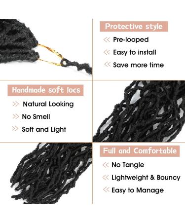 Mclisle 18 Inch Faux Locs Crochet Hair 7 Packs - Curly Butterfly Goddess Pre-looped Braids for Women in 1B Synthetic Hair (Pack of 6) - Buy Online on GoSupps.com