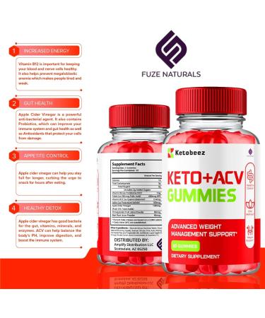 Buy Ketobeez ACV Gummies 1000MG - 3 Pack | Advanced Keto Support with Folate & B12 | 180 Gummies for Optimal Health - Buy Online on GoSupps.com