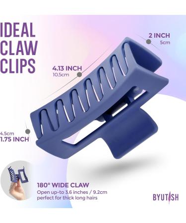 Byutish Square Hair Claw Clips for Thick Hair - 6 Pcs | Anti-Slip Strong Grip with Matte Finish | Stylish Hair Claws for Straight, Curly, Wavy Hair - Buy Online on GoSupps.com
