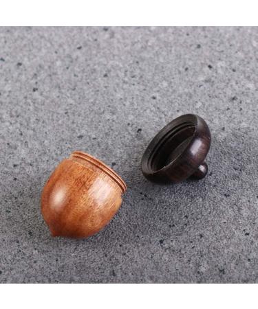 Wooden Travel Pill Case - Solid Wood Mini Pill Organizer | Acorn Shape Sandalwood Capsule Storage for Outdoor Use - Buy Online on GoSupps.com