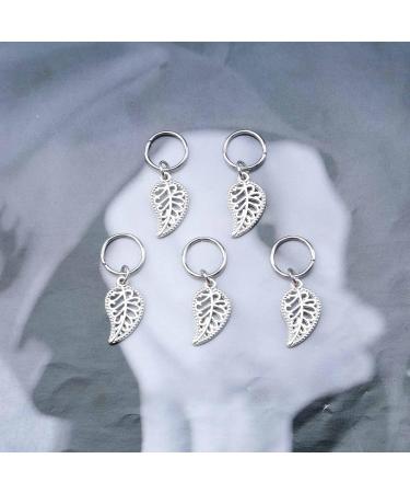 Inilbran Vintage Leaf Dreadlocks Hair Rings Silver Leaf Pendant Hair Braid Rings Tiny Leaf Dreadlocks Ring Hair Braid Decorative Dreadlock Headwear Hair Accessories for Women and Girls Headdress Style A - Buy Online on GoSupps.com