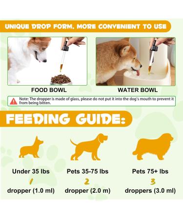 Allergy Relief Drops for Dogs Immune Support Supplement Dog Supplement Dog Allergy Relief with Vitamin C Vitamins Support Healthy Skin-60ml - Buy Online on GoSupps.com
