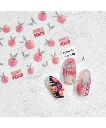 Art Decorations DIY Salon Nail Supplies Peach Heart Design Cloud Nail Art Sticker Heart Nail Sticker 5D Nail Sticker Nails Sticker for Summer - Buy Online on GoSupps.com