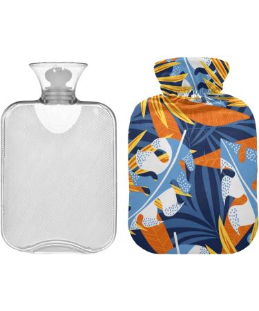 Naanle Tropical Hot Water Bottle with Cover 1L Palm Leaf Design for Back Pain Relief & Heat Therapy | International Shipping Available - Buy Online on GoSupps.com