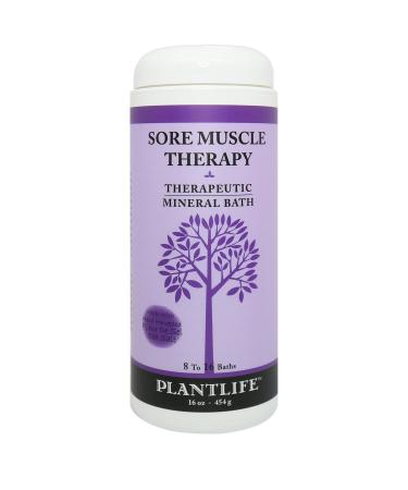 Plantlife Sore Muscle Therapy Bath Salts - Straight from The Plant Natural Aromatherapy Bath Salts - Balance  Calm  and Release Tension in The Body - Made in California 16 oz