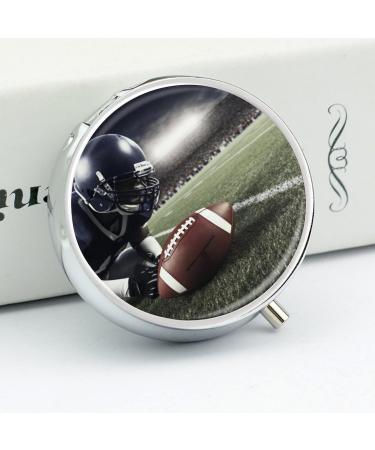 Travel Pill Box with American Football Design - 3 Compartment Portable Pill Organizer for Purse & Pocket | Perfect for Traveling - Buy Online on GoSupps.com
