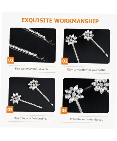 Angoily 8 Pairs Bridal Rhinestone Barrette 90s Jewelry for Women Pearl Hair Accessories Pearl Hair Clips Hair Clips for Women Highlights Hair Dye Kit Pin Miss Wedding Zinc Alloy - Buy Online on GoSupps.com