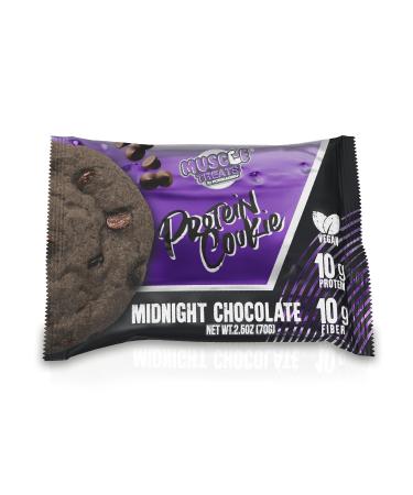 Muscle Treats By Forzagen Protein Cookie Midnight Chocolate 10G of protein Rich Flavor Clean Ingredients High Fiber Fresh Baked (6 PACK) Midnight Chocolate 6 Pack