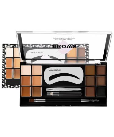 SUMEITANG 12 Color Eyebrow Kit  6 Color Eyebrow Powder + 6 Color Brow Pomade Professional Brow Makeup Palette With Eyebrow Pencil  Brow Stencil  Brush and Tweezers Set  Create You Perfect Brow Styling 12 Colors Set