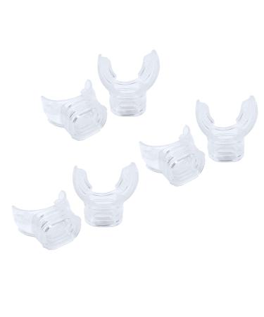 MALUAN 6 Pack Silicone Mouthpiece Diving Clear with Tie Strap Diving Equipment Breathing Tube Accessories, Universal Caliber fits on Most of Products, Disinfection Vacuum Packaging,