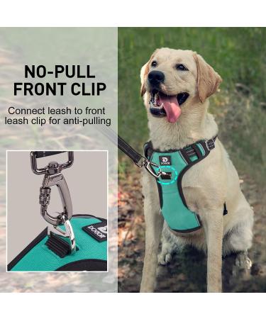 Dociote Anti-Pull Dog Harness for Medium & Large Dogs - Reflective Safety Harness with Handle - Turquoise (1 Pack) - Buy Online on GoSupps.com