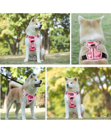 Eyin Adjustable Dog Harness for Large Dogs - Breathable Reflective Padded Design with Handle - Camouflage Pink (L) | International Shipping - Buy Online on GoSupps.com