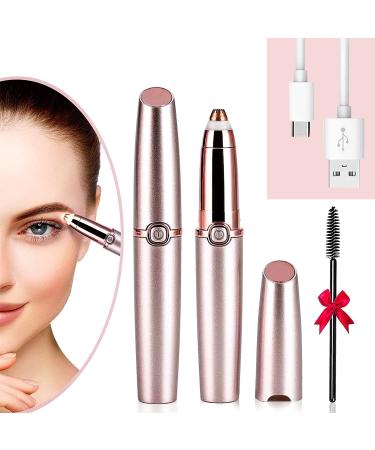 Eyebrow Hair Remover Nose Hair Removal Rechargeable Trimmer Razor with Light Painless Trimmer Portable Eyebrow Hair Removal for Nose Face Arms Legs Women Men Usb Recharge
