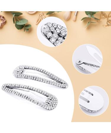 KANPRINCESS 3.1Inch Rhinestone Hair Clips Set - Silver Hair Barrettes for Women & Girls | Bridal & Prom Hair Accessories - Buy Online on GoSupps.com