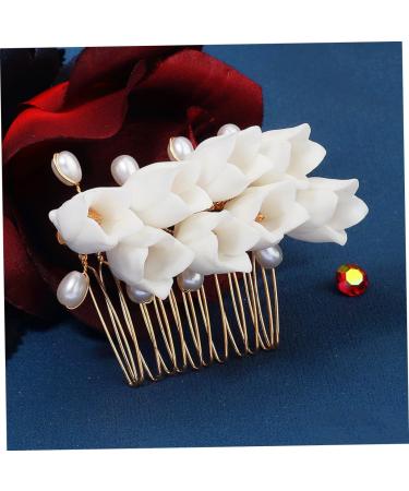 DOITOOL Flower Comb Hair Flowers Accesorios Para Flower Pearl Side Comb Summer Accessories Flower Girl Headpiece Artificial Flower Hairpins Floral Hair Clip Hanfu Resin Bride Hair Piece - Buy Online on GoSupps.com