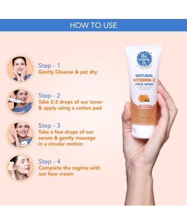Natural Vitamin C Face Wash for Clear Glowing Skin | Oil-Free & Chemical-Free | 80 ml - Unisex Cleanser - Buy Online on GoSupps.com