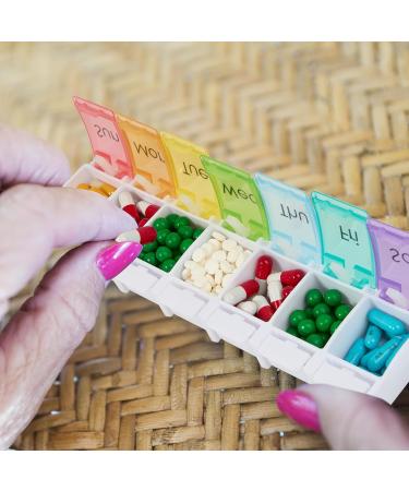 Weekly Pill Organizer & Planner - Large Compartment Pill Case for Vitamins Supplements and Cod Liver Oil - International Shipping Available - Buy Online on GoSupps.com