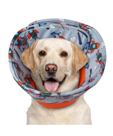 Hjumarayan Halskrause dog - soft leak protection dog adjustable dog collar leak protection waterproof protective collar dog prevention of injuries or wounds licks or scratches (red l) l red