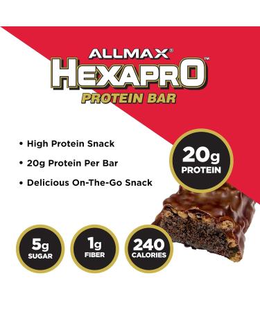 ALLMAX HEXAPRO PROTEIN BAR - Pack of 12 - Chocolate Peanut Butter Cup - 1.9 Oz. - Buy Online on GoSupps.com
