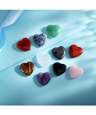 XIUQILAI 10PCS Natural Healing Crystals Stones Heart Love Set - Amethyst, Rose Quartz, Carnelian, Tiger Eye, Clear Quartz, Obsidian, Labradorite - Chakra Reiki Energy Balancing Multicolor - Buy Online on GoSupps.com