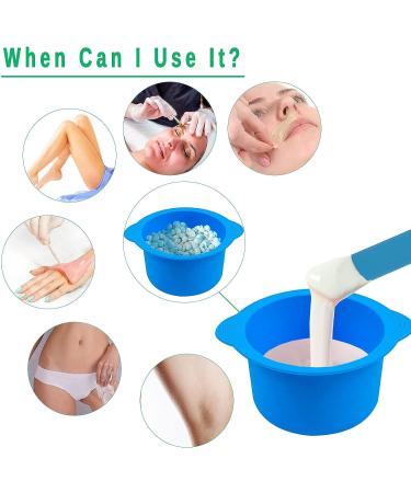 YUGLLE 2pc Silicone Wax Warmer Liner Set with Spatulas - Reusable Non-Stick Wax Pot Liners for Wax Warmers - Blue - Buy Online on GoSupps.com