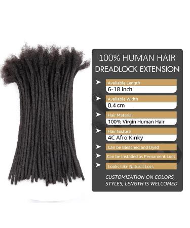 DAIXI 100% Real Human Hair Dreadlock Extensions - 6-18 Inch, 30 Strands, Custom Thickness, Dyeable & Curly - Handmade for Men & Women - Buy Online on GoSupps.com