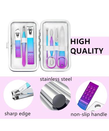 Premium Manicure Set for Men & Women - Travel Nail Grooming Kit with Rainbow Case - Perfect Gift for Family & Friends - Buy Online on GoSupps.com