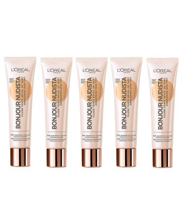 5x 12ml L'Or al Paris Make-up Bonjour Nudista BB Cream for a fresh kick Awakening Skin Tint (Medium) (60ml)
