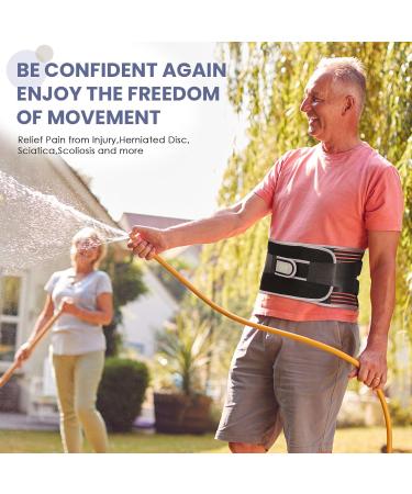 Back Brace for Men & Women - Lower Back Pain Relief 6 Stays Breathable Lumbar Support Belt for Herniation & Sciatica (Medium - Buy Online on GoSupps.com