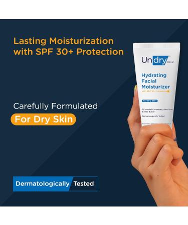Undry Facial Moisturizer for Dry Skin Moisturizer for Face with Sunscreen SPF30 Face Moisturizer for Men Face Moisturizer for Women Face Cream for Women Face Cream for Men for Lasting Moisture(80ml) - Buy Online on GoSupps.com