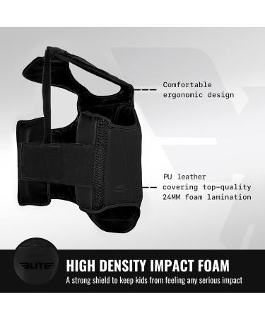 Kids Boxing Chest Guard for Age 4-8 | Kickboxing, Muay Thai, Krav Maga | MMA Sparring Shield | Black - Buy Online on GoSupps.com