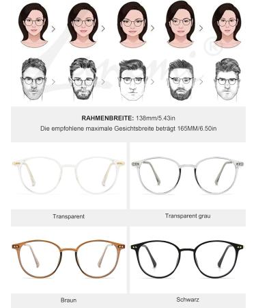 Buy Lanomi Multifocal Reading Glasses with Blue Light Filter | UV400 Protection | Round Design | 3.0 Diopters for Men & Women - Buy Online on GoSupps.com
