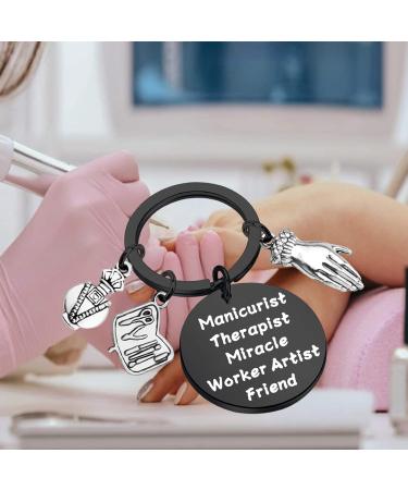 MYSOMY Manicurist Nail Tech Lanyard Manicurist Therapist Miracle Worker Artist Friend Keychain Clip for Nail Artist Beautician Nail Boss Cosmetology Gift for Her (black) - Buy Online on GoSupps.com