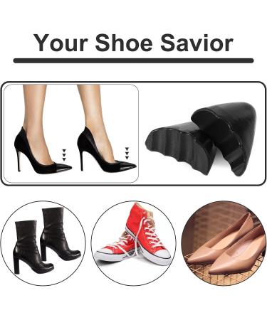 2 Pairs Shoe Inserts for Loose Shoes | Reusable Toe Cushion Fillers | Size Reducer for High Heels Flats & Casual Shoes (Black Pointy - Buy Online on GoSupps.com