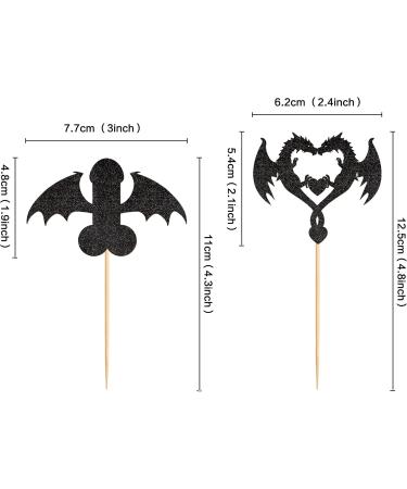 24 Pieces Dragon Theme Cupcake Toppers - Mythical Cake Decorations for Birthday & Wedding Parties | Realistic Torte Picks - Buy Online on GoSupps.com