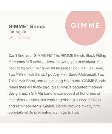 GIMME Bands Fitting Kit - Gentle Microfiber Hair Ties for Every Hair Type - Five Sizing Options for Perfect Fit - Black - Buy Online on GoSupps.com