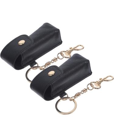 Lipstick Keychain Holder Set | Lip Balm Purse Storage | 2pcs Black Bag Organizer for Women - Buy Online on GoSupps.com
