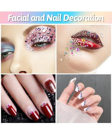 2310 Self-Adhesive Glittering Stones - Colorful Acrylic Street Stones for Makeup Nail Art & Holiday Decor with Tweezers - Buy Online on GoSupps.com