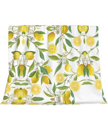 HAHAFU Fresh Tropical Lemons Throw Blanket | Warm Absorbent Picnic Blanket for Bed & Couch - Perfect for All Seasons - Buy Online on GoSupps.com