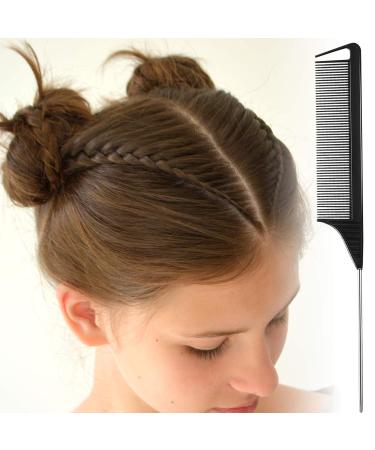 12-Piece Carbon Fiber and Stainless Steel Hair Parting Comb Set for Braids and Styling - Black - Buy Online on GoSupps.com