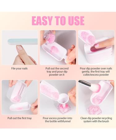 2 Set Nail Dip Powder Portable Nail Dipping Powder Kit Featuring Nail Dust Brush and Metal Cuticle Pusher For High Quality Home Manicure Experience - Buy Online on GoSupps.com