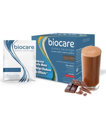 Biocare Nutritional Beverage for GLP-1 Users Dietary Powder Drink Provides 30 g Essential Protein 26 Vitamins/Minerals Helps Ease Nausea Bloating Constipation Chocolate Shake 14ct