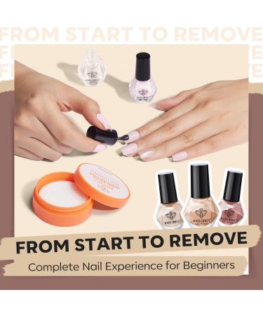 Modelones Nail Polish Set 3 Colors Brown Nude Nail Polish Base and Top Coat & Remover Pads Bubble Natural Skin Tone Glitter Nail Polish Finger Nail Polish Manicure Diy Nail Art Salon Home - Buy Online on GoSupps.com