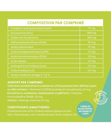 MAIKAI Anti-Osteoarthritis Tablets for Small and Medium Dogs - 120 tablets - Food supplement concentrated in Glucosamine Chondroitin MSM Omega 3 - Strengthens Joints - Buy Online on GoSupps.com