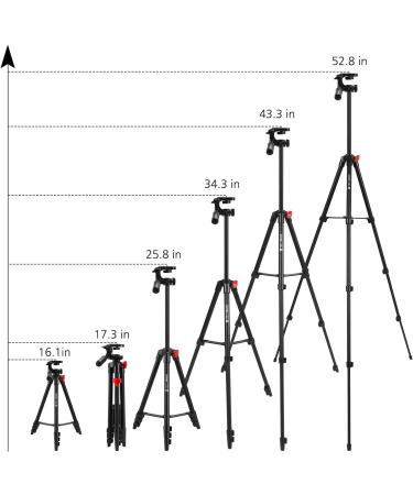 53-inch Tablet Tripod - Aluminum Stand for iPad, iPhone, Camera - Lightweight Selfie Stand for Travel - Black - Buy Online on GoSupps.com