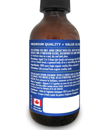 60ml ORGANIC PURE ROSEHIP Oil 100% Pure Certified For Moisturizes Nourishes and Soothes dry skin Made in Canada Hexane-Free (60ml) 60 ml (Pack of 1) - Buy Online on GoSupps.com