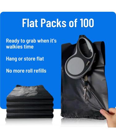 PWgoods Dog Poo Bags | 200 Pack | 33% Thicker & 25% Larger Dog Poop Bags with Tie Handles | 100% Leak Proof | Odor Free Pet Waste Disposal Bags | Discreet Opaque Black | Large Poo Bags Dogs - Buy Online on GoSupps.com
