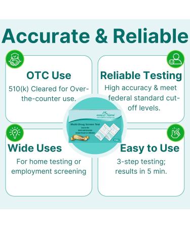 5 Pack Easy Home 5 Panel Instant Urine Drug Test - THC COC OPI AMP MET #EDOAP-254 - Buy Online on GoSupps.com