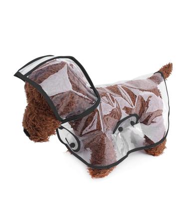 Petcute Hunders coat waterproof pet rain coat with hood transparent PVC breathable dog raincoat with button closure suitable for medium and large dogs XL black