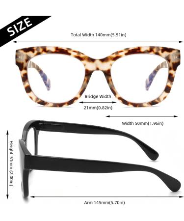 Areyeth 2 Pack Reading Glasses for Women & Men - Blue Light Filter Oversized Round Fashion Glasses in Black & Gray Tortoise - Perfect 2.0x Strength - Buy Online on GoSupps.com